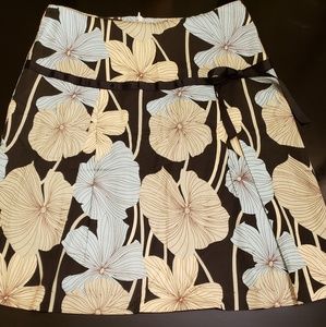 IXIA black floral skirt with bow in size XS